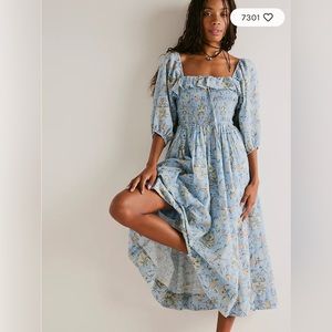 Free People Printed Oasis MIDI Dress NWOT